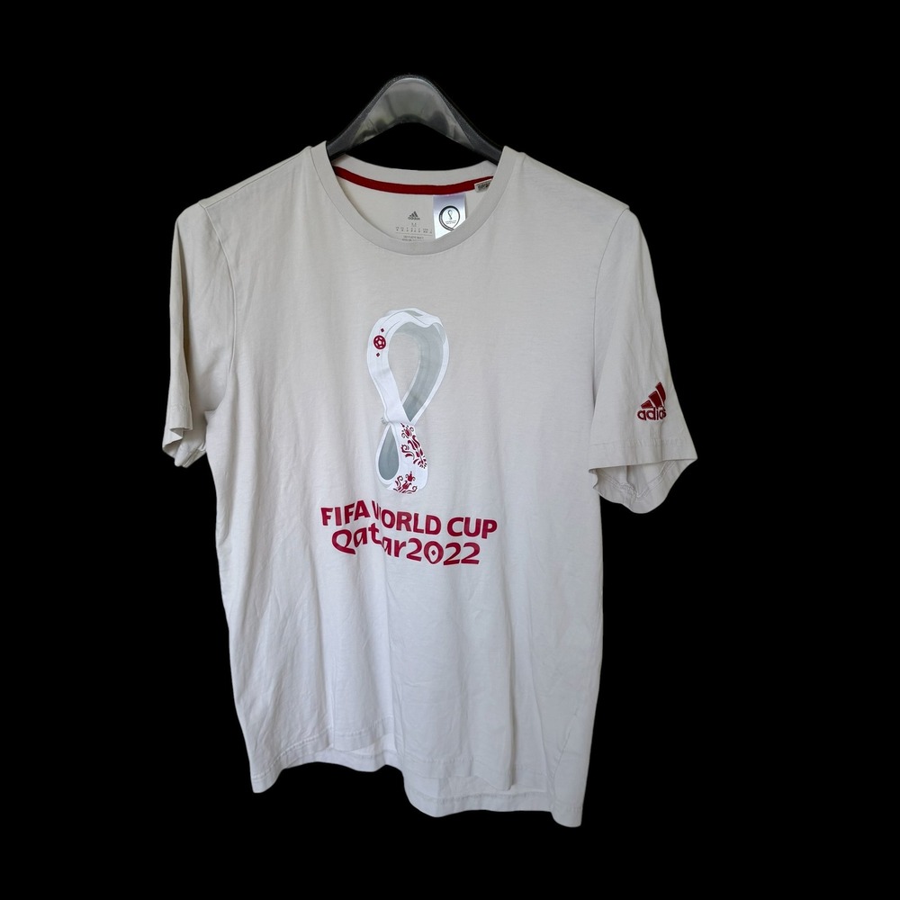 Adidas FIFA World Cup Qatar‎ 2022 T-Shirt Cream Medium Soccer Tee